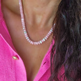 Rose Bloom ~ Pink Opal Beaded Necklace
