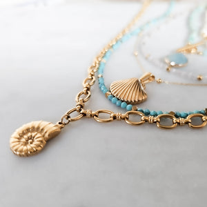 Athena Ammonite Chunky Chain Gold Necklace