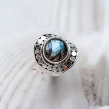 Load image into Gallery viewer, labradorite ring, silver ring, statement ring, silver boho ring - dorsya