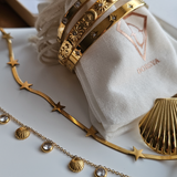 Drops of Ocean Shell Gold Necklace
