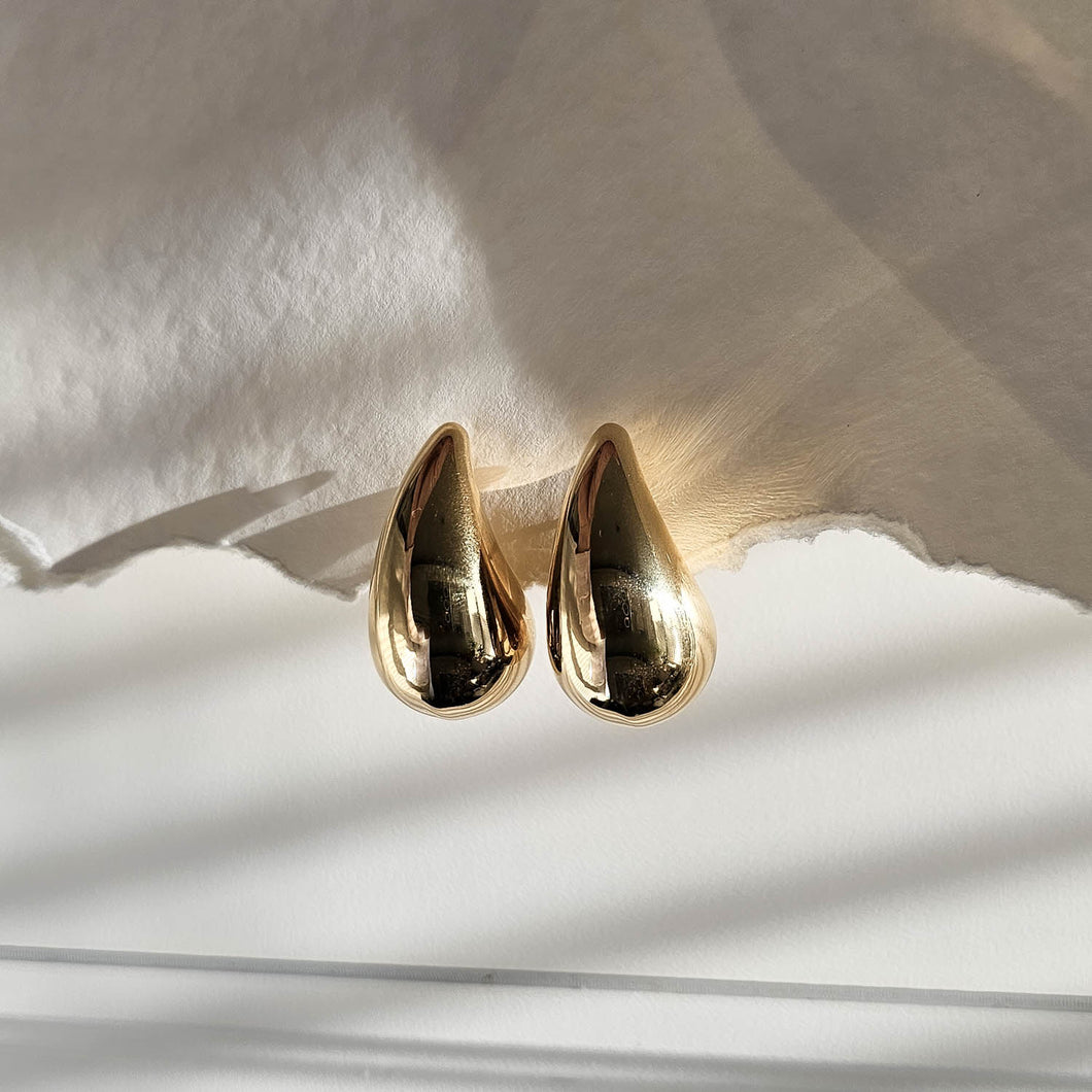 Chunky Teardrop Earrings in Gold