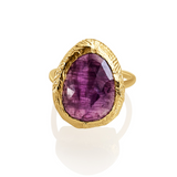 "I am Calm" Gold Amethyst Ring