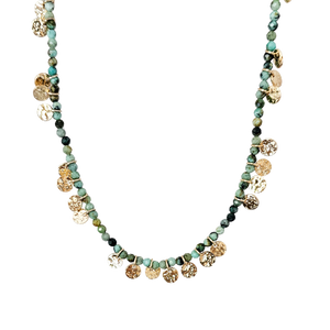 Ibiza ~ Turquoise Beaded Coin Necklace