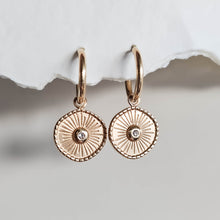 Load image into Gallery viewer, Oriana Gold Coin Hoops