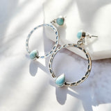 Delmar Circle Drop Larimar Silver Earring