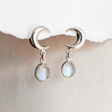 Luna Silver Moonstone Drop Earring