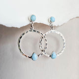 Delmar Circle Drop Larimar Silver Earring