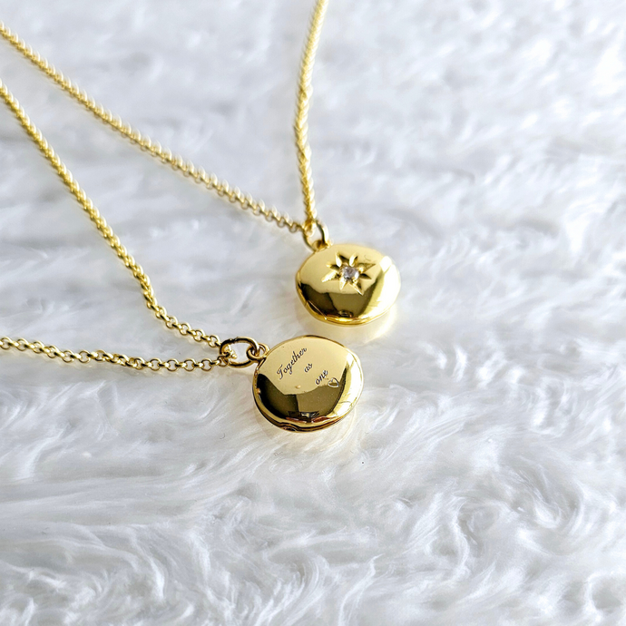 Gold Locket Necklace Detail