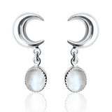 Luna Silver Moonstone Drop Earring