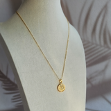 Gold Coin Magic Moon Star Pendant Necklace Front