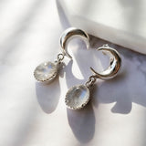 Luna Silver Moonstone Drop Earring