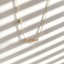 Load image into Gallery viewer, Personalised Name and Birthstone Gold Necklace