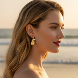 Athena Ammonite Hoops with Pearl Charm
