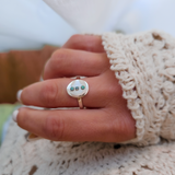 October Birthstone Signet Ring with Opal
