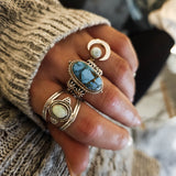 Gaia Silver Ring with Larimar