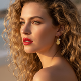 Athena Ammonite Hoops with Pearl Charm