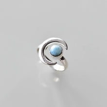 Load image into Gallery viewer, Gaia Silver Boho Ring with Larimar Gemstone