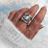 Iris Silver Ring with Opal