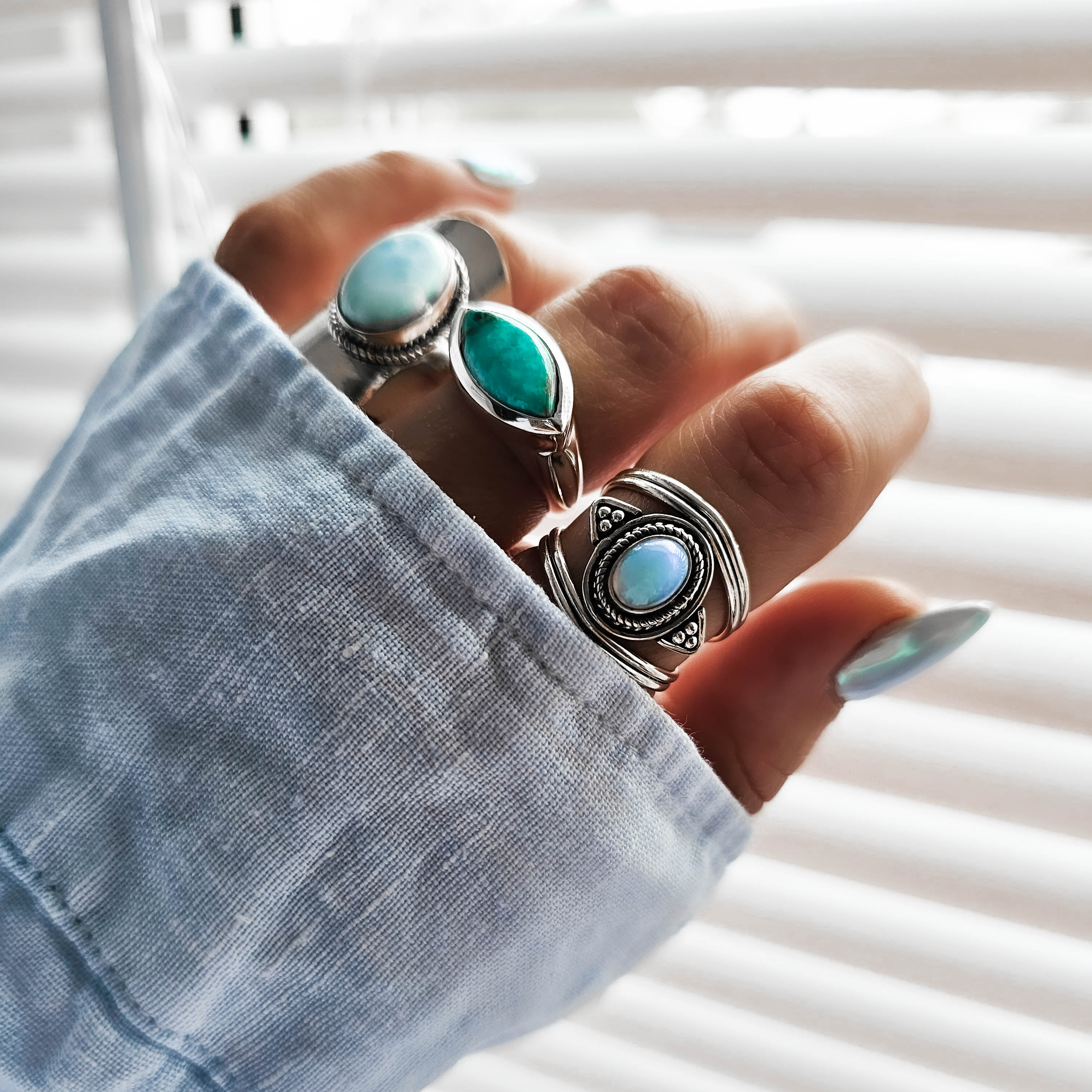 Iris Silver Ring with Opal – DORSYA - Main Image