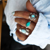 Cordelia Silver Ring with Larimar