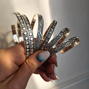 silver bangle, silver cuff, silver bracelets, statement bracelet, silver statement jewellery by dorsya