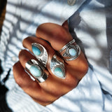 Iris Silver Ring with Opal