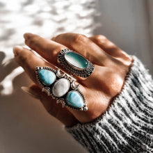 Load image into Gallery viewer, Allanna Silver Boho Ring with Chalcedony Stone