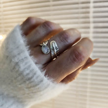 Load image into Gallery viewer, Faith Silver Boho Ring with Moonstone