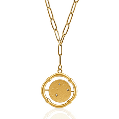 gold spinner  affirmation necklace  