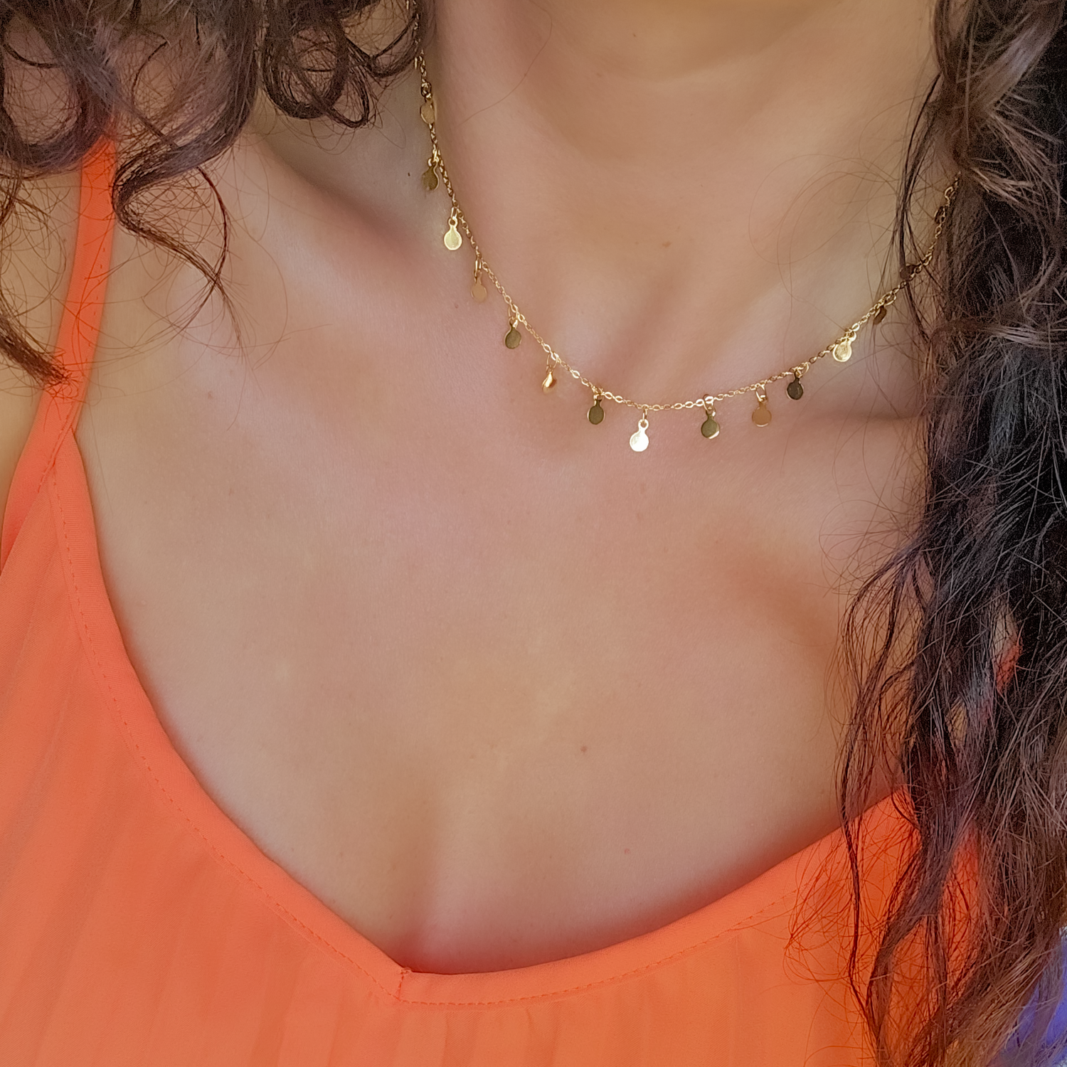 Gold Chain Droplets Summer Style Necklace