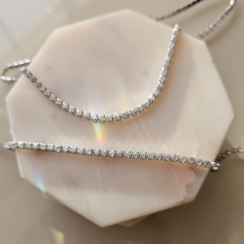 Tennis Necklace in Silver