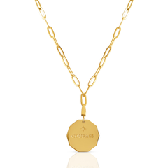 Gold necklace with gold coin pendant