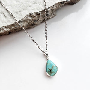turquoise necklace, silver necklace, sterling silver turquoise necklace, silver turquoise necklace, gemstone necklace, silver gemstone necklace, gemstone jewellery, silver jewellery, statement necklace, one of a kind necklace, necklace for her, gift for her, birthday present, meaningful necklace by dorsya