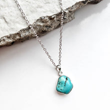 Load image into Gallery viewer, turquoise necklace, silver necklace, sterling silver turquoise necklace, silver turquoise necklace, gemstone necklace, silver gemstone necklace, gemstone jewellery, silver jewellery, statement necklace, one of a kind necklace, necklace for her, gift for her, birthday present, meaningful necklace by dorsya