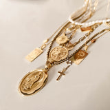 Virgin Mary Gold Necklace