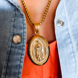 Virgin Mary Gold Necklace