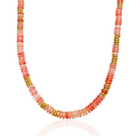 Watermelon Quartz beaded necklace for women – natural pink gemstone jewellery for everyday styling