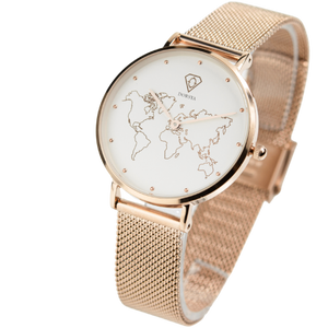 Dorsya | Abeona World Map rose gold watch £99