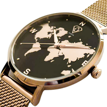 Load image into Gallery viewer, Alectrona Gold world map watch, minimalistic watch, woman watch, Dorsya watch