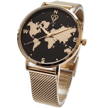 Load image into Gallery viewer, Alectrona Gold world map watch, minimalistic watch, woman watch, Dorsya watch