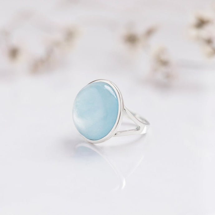 Dorsya - aquamarine gemstone sterling silver ring, boho ring, accessories, statement ring, gift for her, gemstone ring, meaningful jewellery