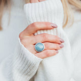 Dorsya - aquamarine gemstone sterling silver ring, boho ring, accessories, statement ring, gift for her, gemstone ring, meaningful jewellery