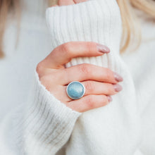 Load image into Gallery viewer, Dorsya - aquamarine gemstone sterling silver ring, boho ring, accessories, statement ring, gift for her, gemstone ring, meaningful jewellery