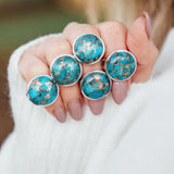 Dorsya - copper turquoise sterling silver ring, boho ring, accessories, statement ring, gift for her, gemstone ring, meaningful jewellery