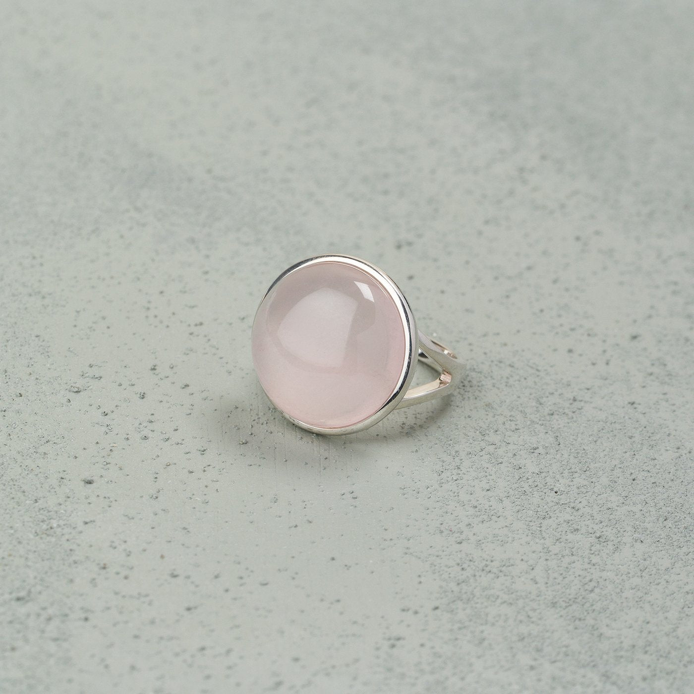 Alina rose quartz ring, gemstone ring, silver ring, statement ring, silver jewellery, accessories - Dorsya