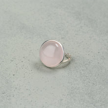 Load image into Gallery viewer, Alina rose quartz ring, gemstone ring, silver ring, statement ring, silver jewellery, accessories - Dorsya