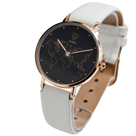 DORSYA | Apollo White Leather World Map Watch