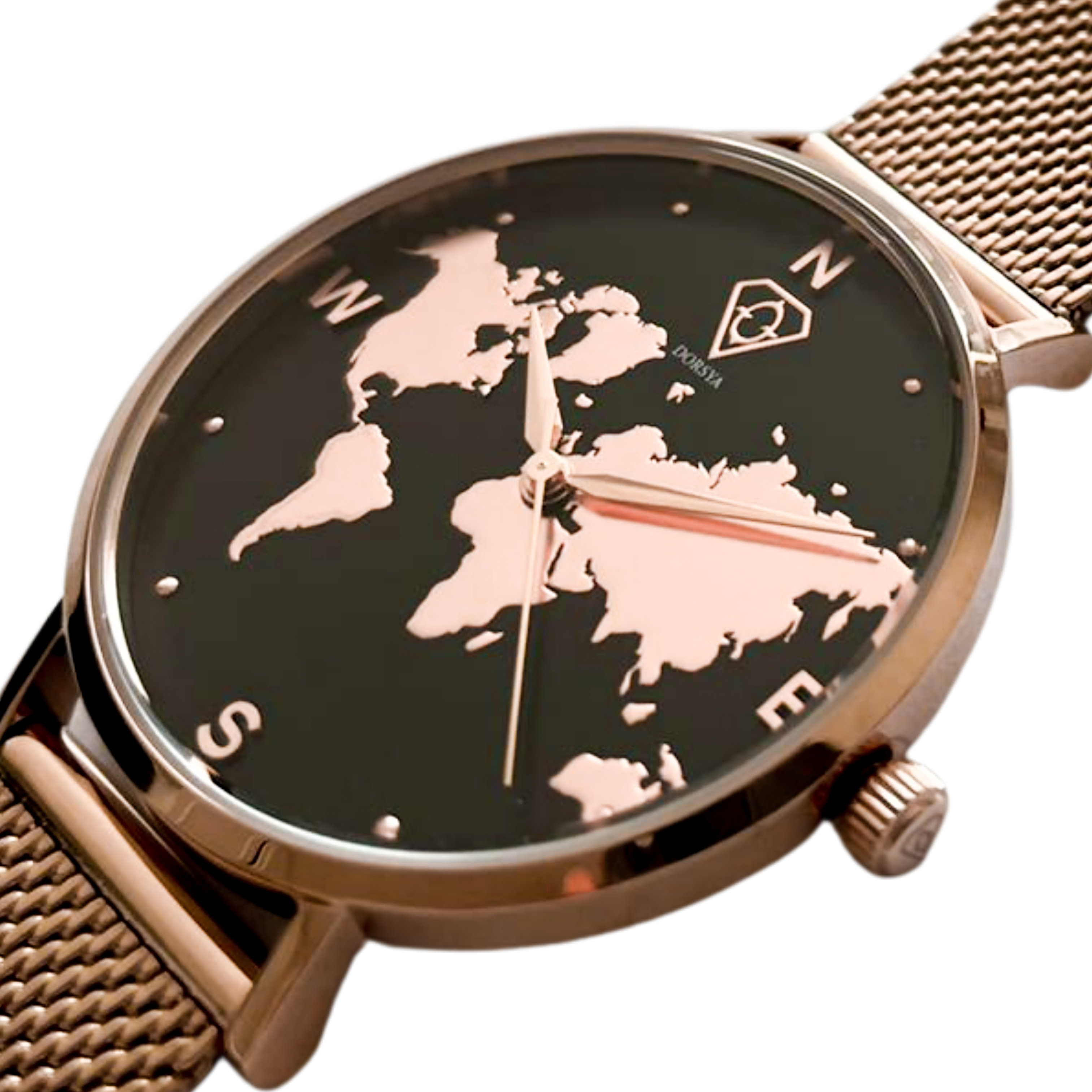 Asteria Rose Gold world map watch, minimalistic watch, woman watch, Dorsya watch