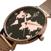 Load image into Gallery viewer, Asteria Rose Gold world map watch, minimalistic watch, woman watch, Dorsya watch