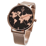 Asteria Rose Gold world map watch, minimalistic watch, woman watch, Dorsya watch